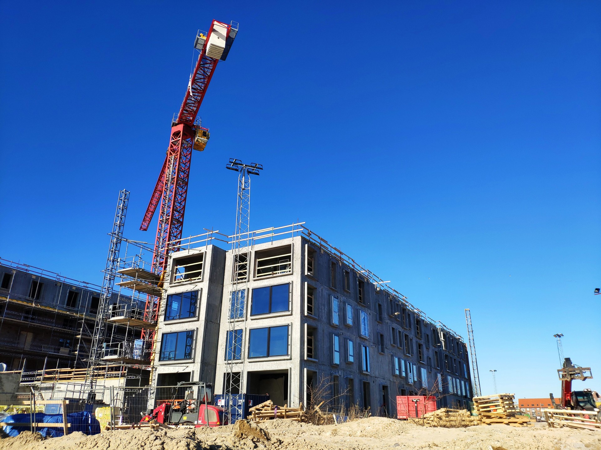 construction site with crane